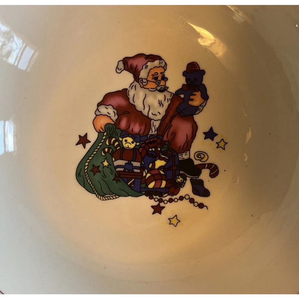 GEI Ceramic Christmas Holiday Serving Bowl Dish 9.5
